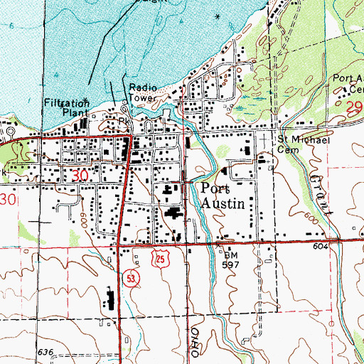Topographic Map of Port Austin Station (historical), MI