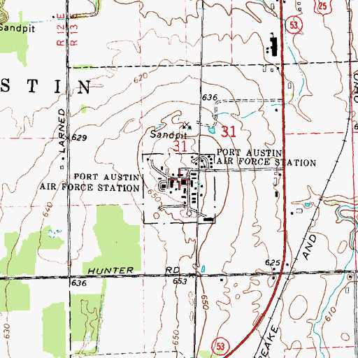 Topographic Map of Port Austin Township Hall, MI