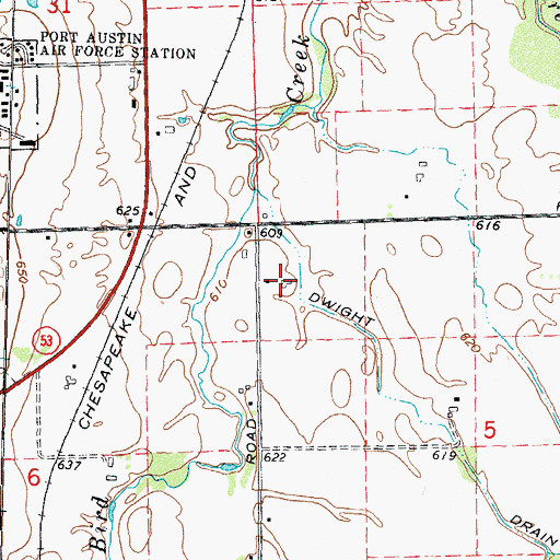 Topographic Map of Windy Hill Campground, MI