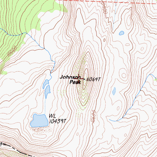 Topographic Map of Johnson Peak, CA