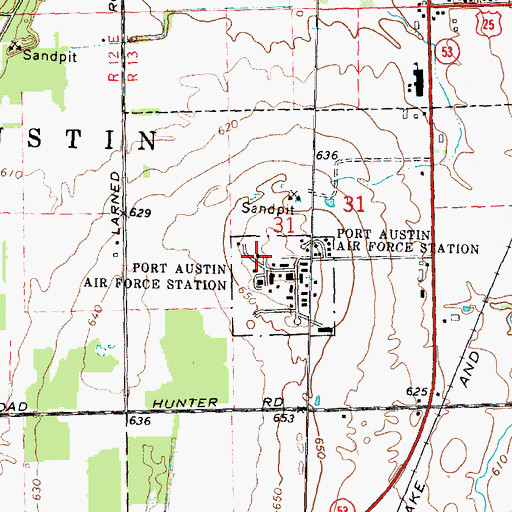 Topographic Map of North Huron Assembly Church, MI
