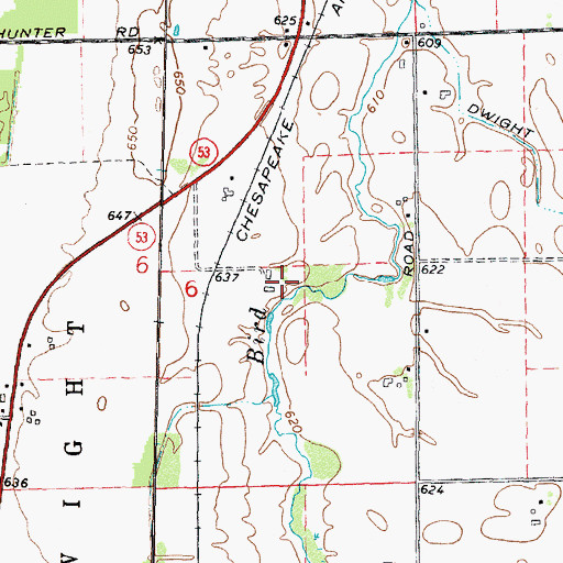 Topographic Map of Bird Creek Golf Course, MI