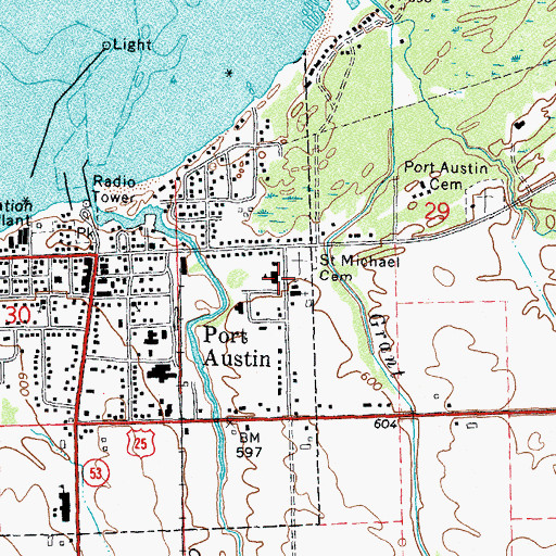 Topographic Map of Saint Michael's School, MI