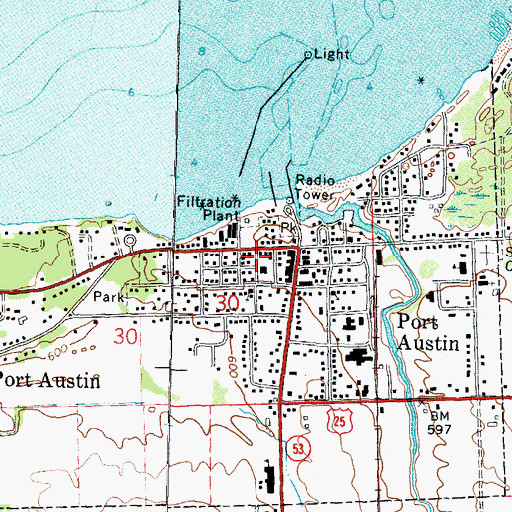 Topographic Map of United Protestant Church, MI
