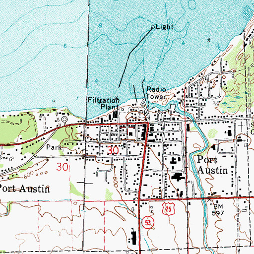 Topographic Map of United Protestant Church, MI