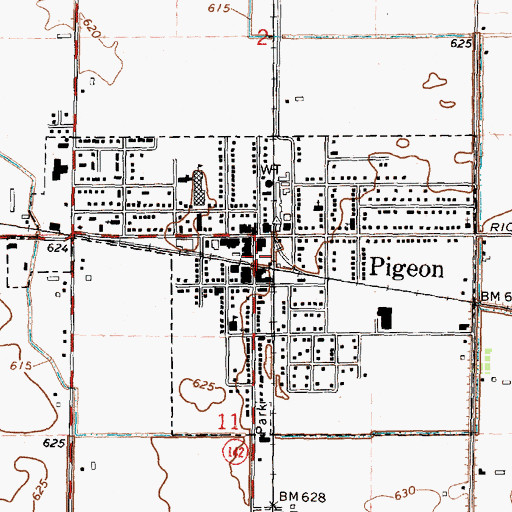 Topographic Map of Pigeon Historical Museum, MI