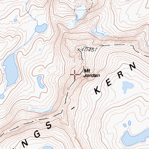 Topographic Map of Mount Jordan, CA