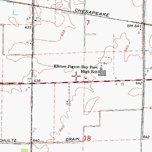Topographic Map of Laker Elementary School, MI