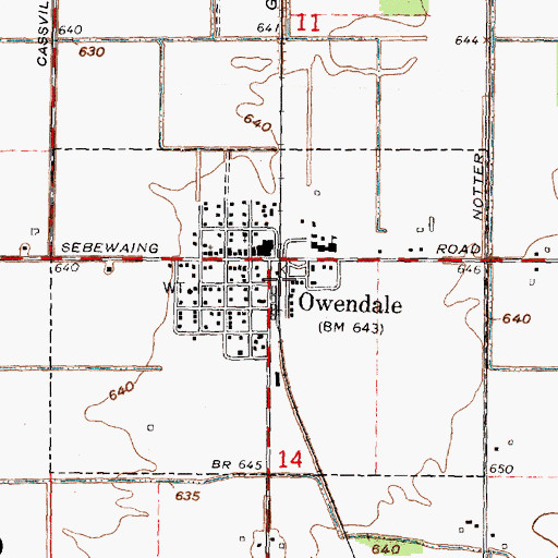 Topographic Map of Owendale Station (historical), MI