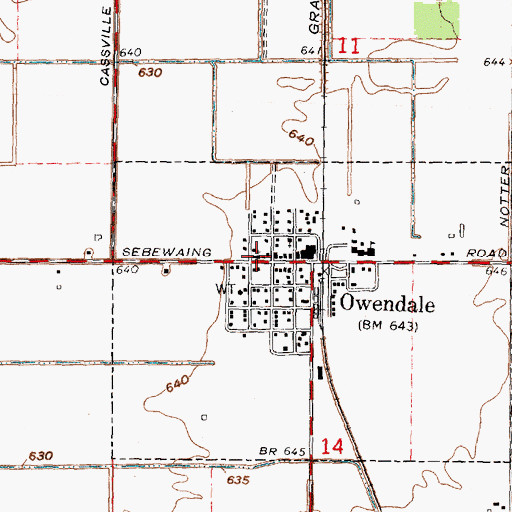 Topographic Map of United Methodist Church, MI