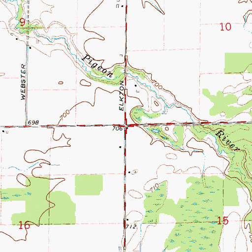 Topographic Map of Reorganized Church of Jesus Christ of Latter Days Saints, MI