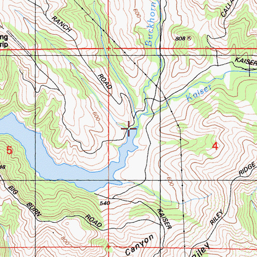 Topographic Map of Kaiser Creek, CA