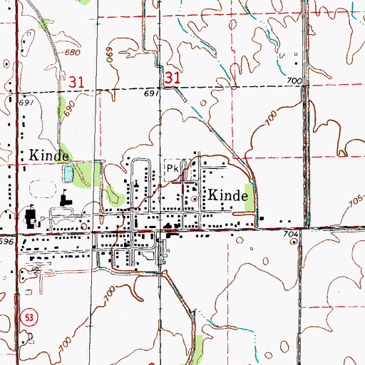 Topographic Map of Saint Edward's Church, MI