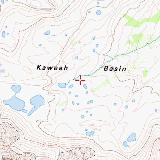 Topographic Map of Kaweah Basin, CA