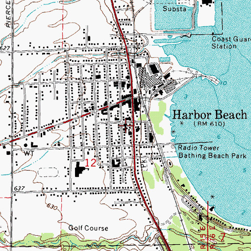 Topographic Map of Harbor Beach Community Hospital, MI