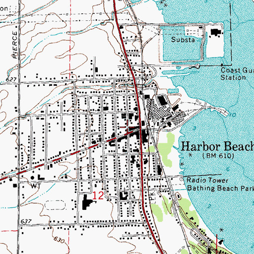 Topographic Map of First Baptist Church, MI