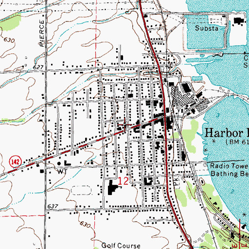 Topographic Map of First Presbyterian Church, MI