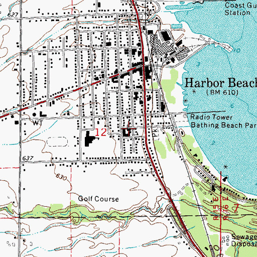 Topographic Map of Our Lady of Lake Huron Catholic Church, MI