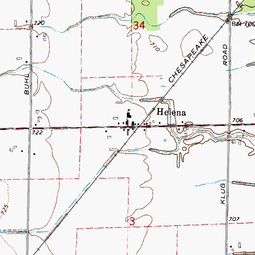 Topographic Map of Saint Anthony Catholic Church, MI