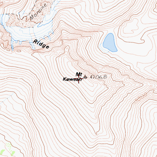 Topographic Map of Kaweah Peaks Ridge, CA