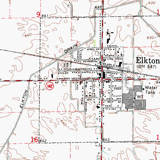 Topographic Map of Wesleyan Church, MI