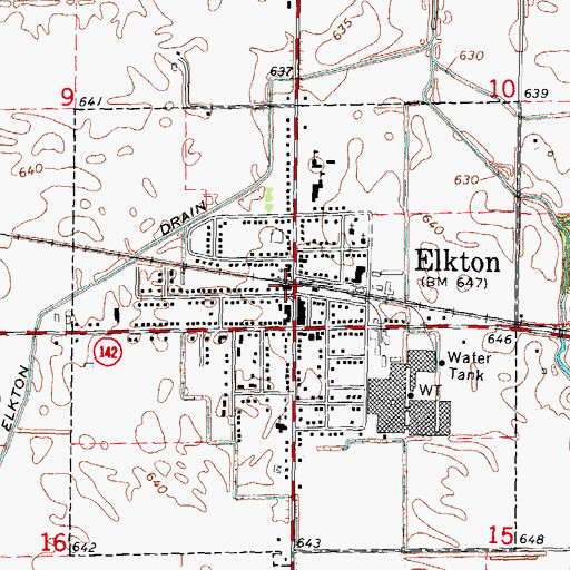 Topographic Map of Elkton Police Department, MI