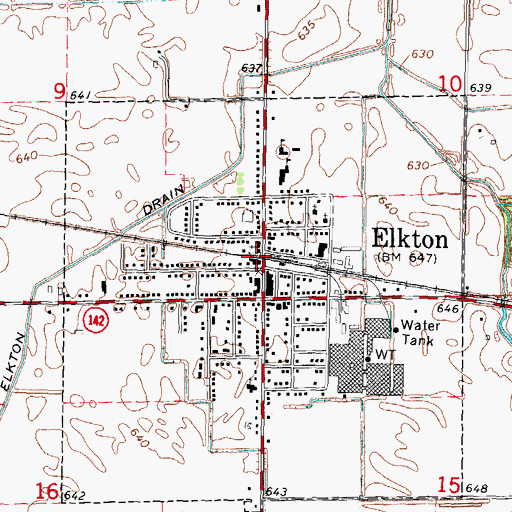 Topographic Map of Elkton Station, MI