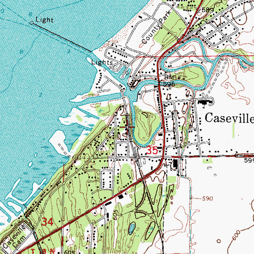 Topographic Map of Caseville Station (historical), MI
