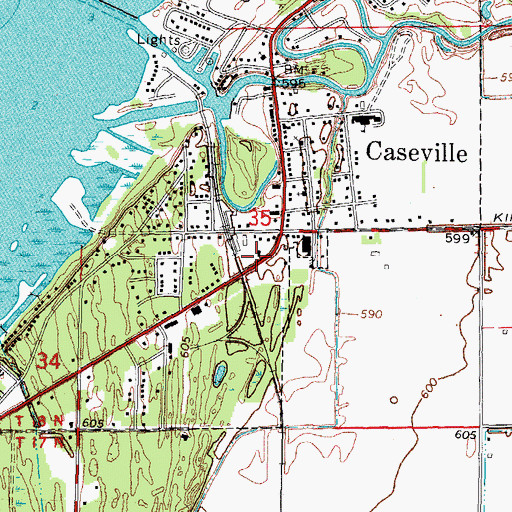 Topographic Map of Caseville Family Medicine Clinic, MI