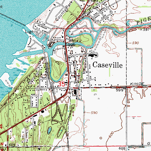Topographic Map of Calvary Baptist Church, MI