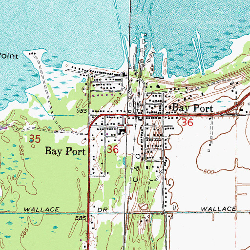 Topographic Map of Fairhaven Township Fire Department, MI