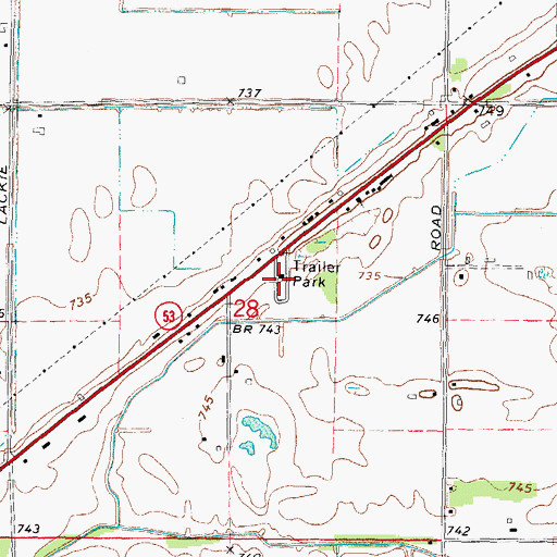 Topographic Map of Misty Meadows Mobile Home Park, MI
