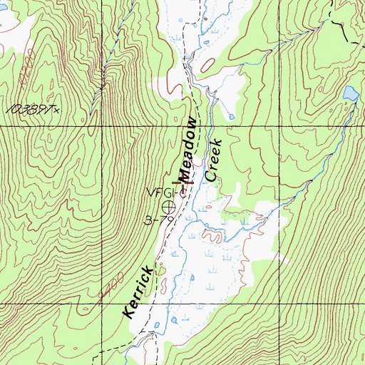Topographic Map of Kerrick Meadow, CA