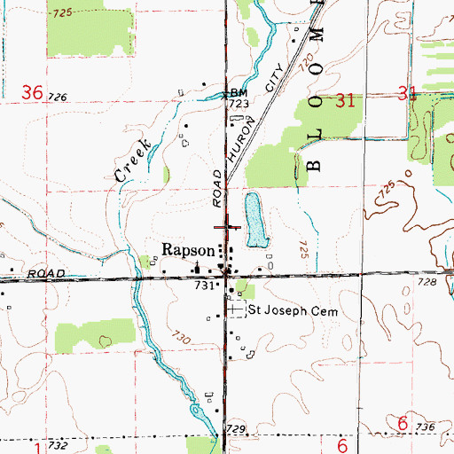 Topographic Map of Rapson School, MI