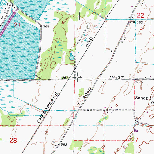 Topographic Map of Tarry Post Office (historical), MI