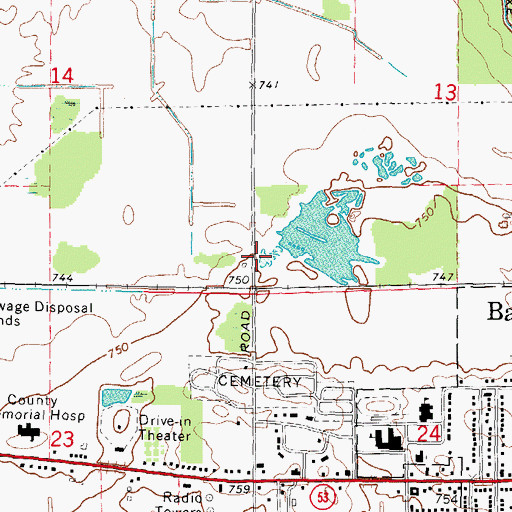 Topographic Map of Colfax Township Hall, MI