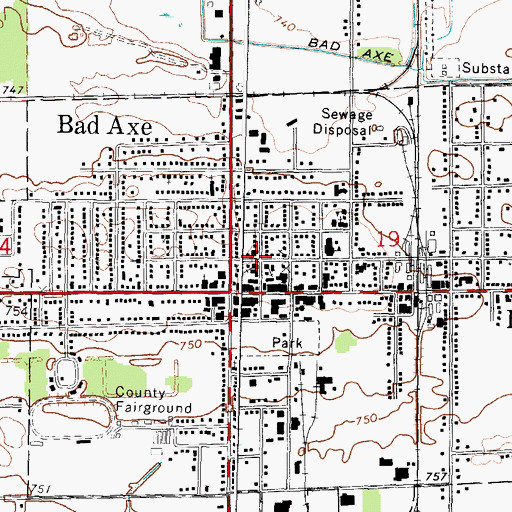 Topographic Map of First Presbyterian Church, MI