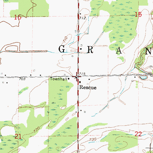 Topographic Map of Rescue Post Office (historical), MI