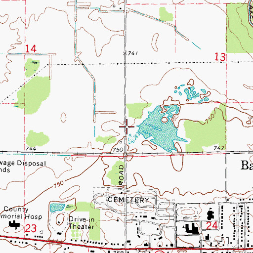 Topographic Map of Bad Axe High School, MI