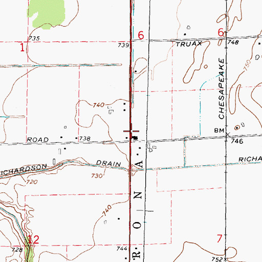 Topographic Map of Big Burning Public School, MI
