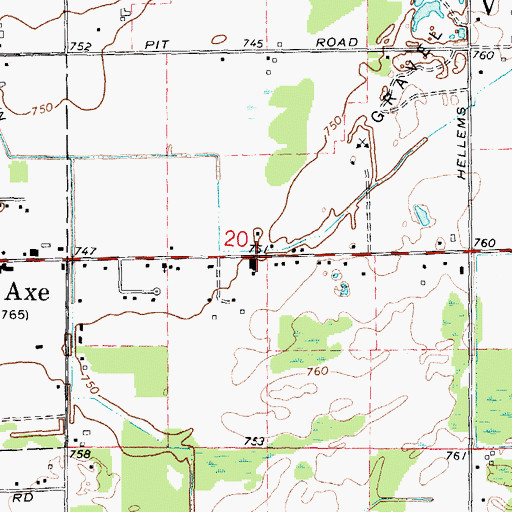 Topographic Map of Bad Axe Church of Christ, MI