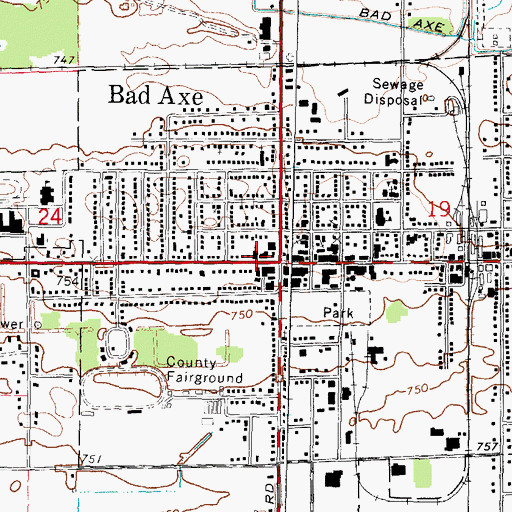 Topographic Map of Saint Paul's Episcopal Church, MI