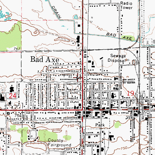 Topographic Map of Our Savior Lutheran Church, MI