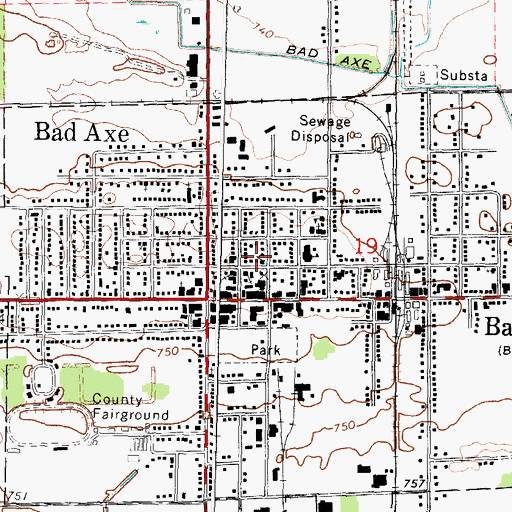 Topographic Map of United Methodist Church, MI