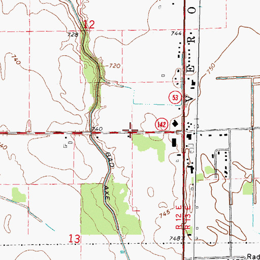 Topographic Map of Free Methodist Church, MI