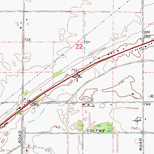 Topographic Map of Assembly of God Church, MI