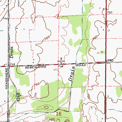 Topographic Map of Northburns Post Office (historical), MI