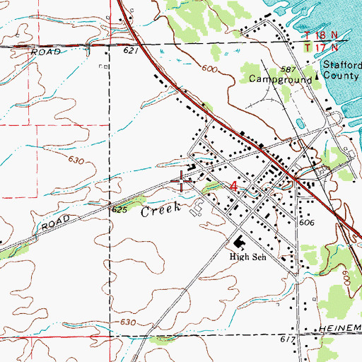 Topographic Map of Port Hope Cemetery, MI