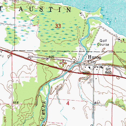 Topographic Map of Hubbard Memorial Cemetery, MI