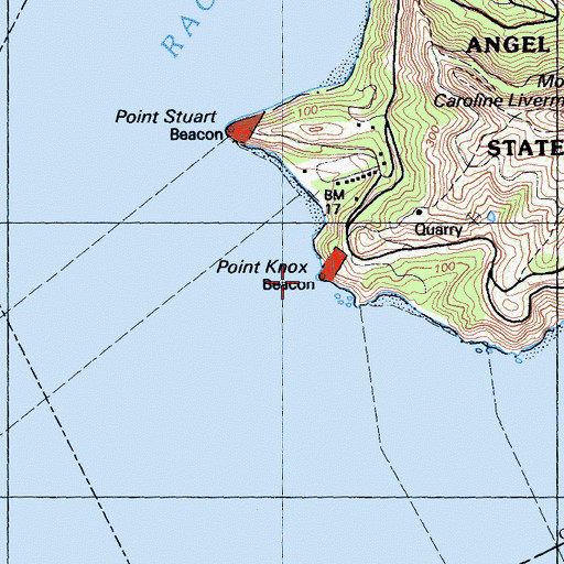 Topographic Map of Point Knox, CA